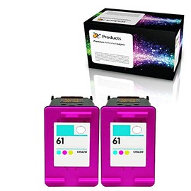 OCProducts Refilled Ink Cartridge Replacement for HP 61 Color for Envy 4500 5530 Deskjet 1010 3050 2540 2050 Officejet 2620 Printers (2 Color)