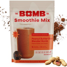 The Bomb Co. Blender Bomb, Peanut Butter Blast, Superfood Smoothie Mix with Chia Seeds, Hemp Seeds, Peanuts, & Amino Acids for Antioxidants, Gluten Free, High Fiber, 10 Servings