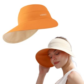 Women Sun Visor Wide Brim Empty Top UV Protection Beach Hat Foldable Sun Hat Ponytail  for Summer Outdoor Beach Tennis