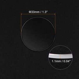 uxcell 33mm Dia. Watch Glass Sapphire Crystal Lens, Round Flat 1.1mm Thickness Replacement Parts for Watchmaker Repair Clear