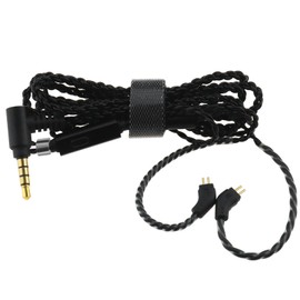 EMSea Detachable Dual Pole Silver Plated Oxygen Free Copper OFC In-Ear Headphone Cable with Microphone, Gold Plated 3.5mm Plug, 0.78mm 2 Pin Connector, Upgrade Cable for Earbuds, 1.2M