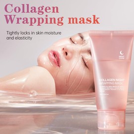 PAQIMAN Collagen Night Wrapping Mask,Hydrates and Tightens Skin Reduces Sagging Bio Collagen Sleeping Mask. (1 Pcs)