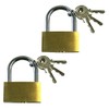 com-four® 2x Brass padlock outdoor - Security lock with 3