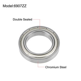 sourcing map 6907RS/61907RS Ball Bearing Deep Groove Ball Bearing 35 mm x 55 mm x 10 mm Double Shielded Bearing Skateboard Bearings Chrome Steel Z2 Skateboard Ball Bearing Roller Bearing Set