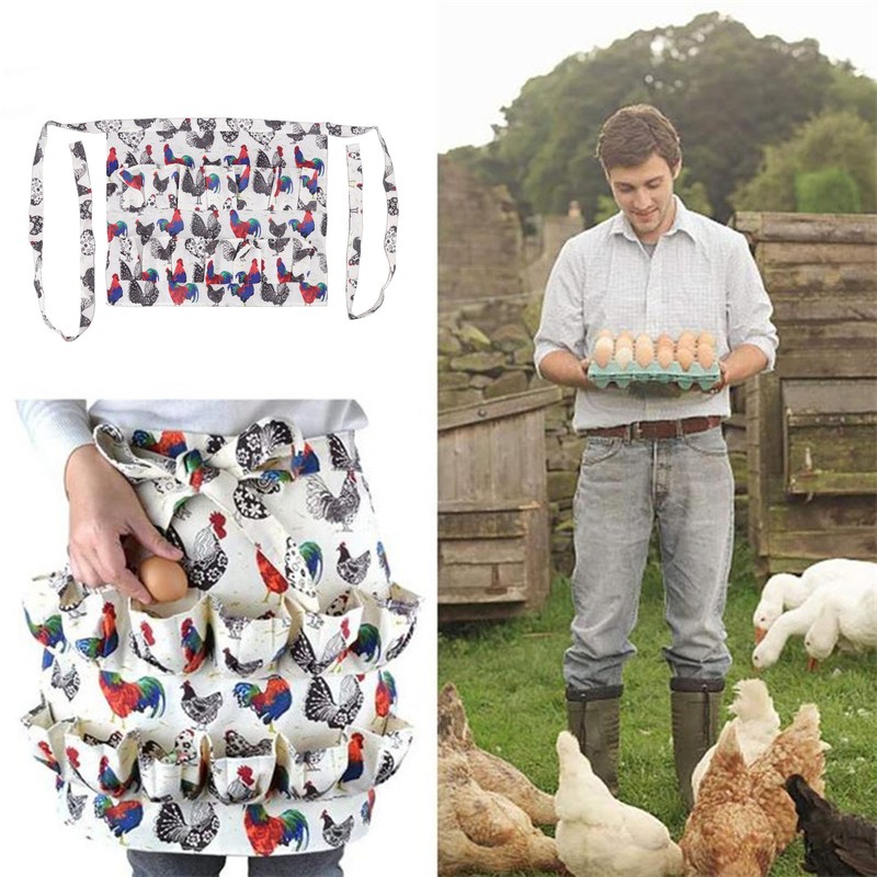 Chicken Egg Collecting Apron 12 Deep Pockets for Hense Duck