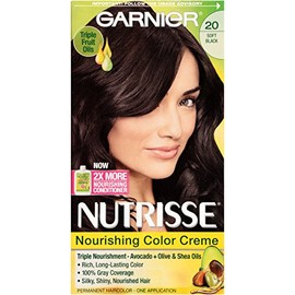 Garnier Nutrisse Nourishing Color Creme # 20 Soft Black By Garnier For Unisex - 1 Application Hair Color 1 Application