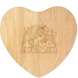'Alpha Male' Wooden Heart Shaped Chopping/Cutting Board (WB00084858)
