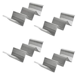 SYF-UN Taco Holder 4 Pack Stainless Steel Taco Stand Rack with Handles 21x10x5CM Tortilla Holder Taco Tray Holds Up to 3 Tacos Suitable for Home and Restaurant Easy to Clean Silver