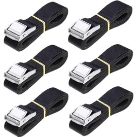 Tie Down Straps Lashing Straps Fastening Straps Short with Clamping Lock 6 Pieces 1 m Lashing Strap Adjustable for Bicycle Motorcycle Luggage Packages Car (6, 1 m)