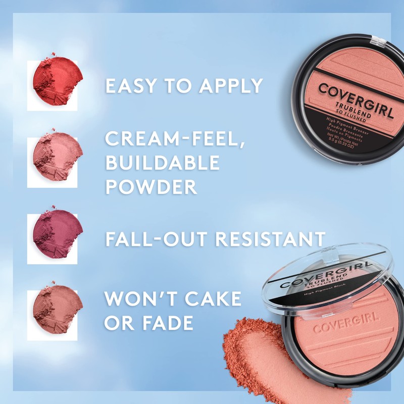 COVERGIRL Trublend So Flushed High Pigment Blush, Love Me, 0.33