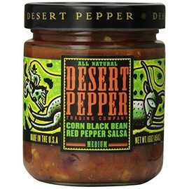 Desert Pepper Corn Black Bean Roasted Pepper Salsa ( 6x16 OZ) ( Value Bulk Multi-pack)