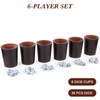 Gesserit Felt Lined PU Leather Dice Cups Set, 6 Quiet
