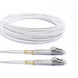 ElfcamÂ® - Fibre Optic Cable (Optic Cable) LC/UPC to LC/UPC OM3 Multimode Duplex 50/125um LSZH, White (20M)