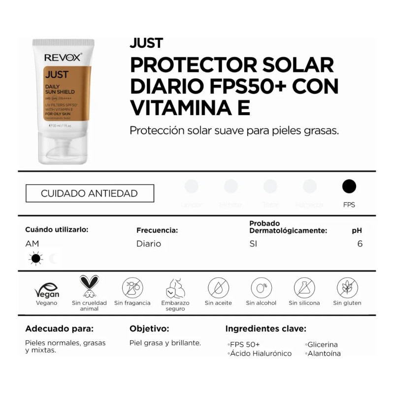 Revox B77 Just Protector Solar Diario Fps50 Vitamina 30ml