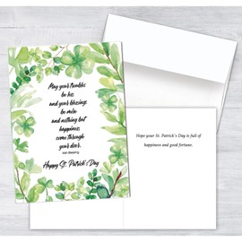 25 St. Patrick's Day Cards - Watercolor Irish Blessing - 26 White Envelopes - FSC Mix