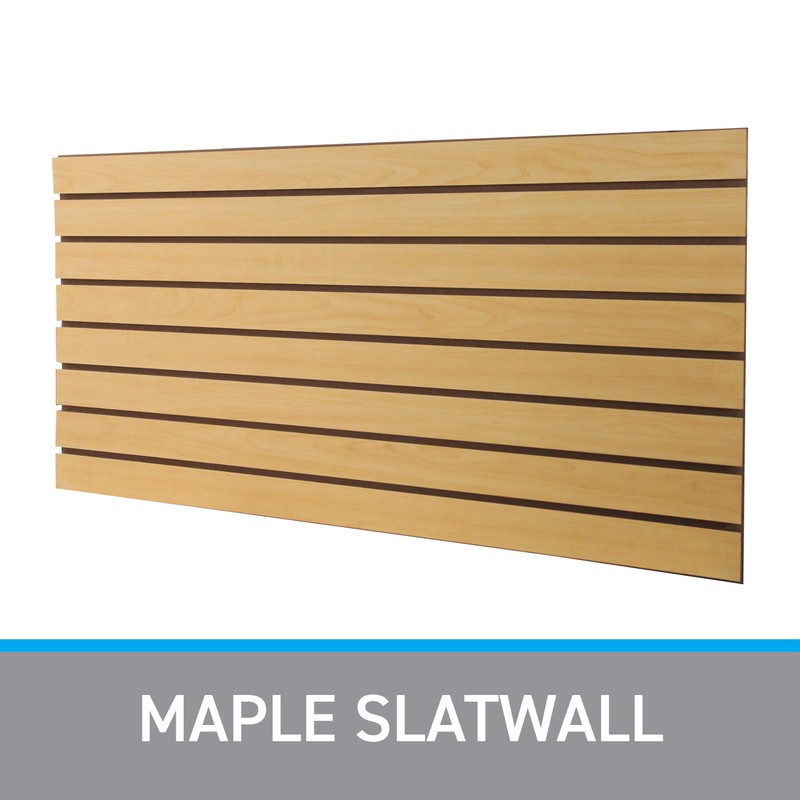SSWBasics 4 ft x 2 ft Horizontal Maple Slatwall Easy