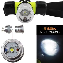 Diving Light, High Brightness, LED Headlight, Underwater Headlight, Waterproof, Diving, Mountain Climbing, 800 Lumens, Practical Lighting Up to 7 Hours, 30 Meters, 3 Modes, Equipped with High Brightness LED, 18650/AAA