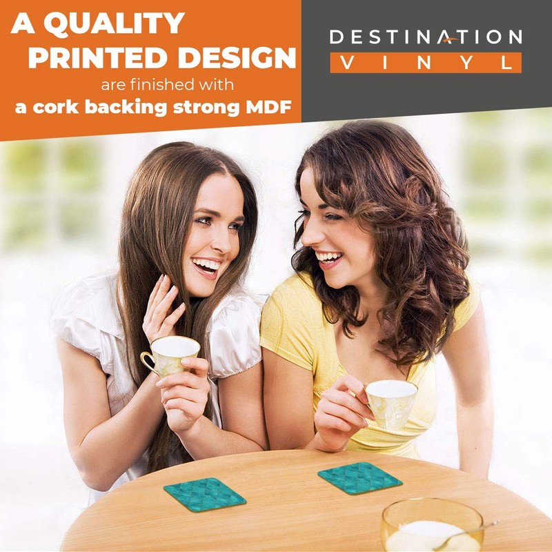 Great Coasters (Set of 2) Square/Glossy Quality Coasters/Tabletop Protection for