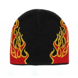 Milani Red & Orange Burning Flame Knit Beanie (BJ0032)