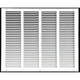 Fits 20x16 Duct Opening Stamped Steel Return Air Grille Vent Cover Grille for Sidewall and Ceiling in White Surface Dimensions: 21.75"W X 17.75"H (20" W x 16" H Duct Opening)