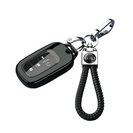 Funda Para Llave Honda,Estuche anti-caída de TPU para llave inteligente con 2 prácticos lazos para colgar,Llave inteligente universal Honda Accord Civic HR-V CR-V Pilot Sport SI EX EX-L (Negro)