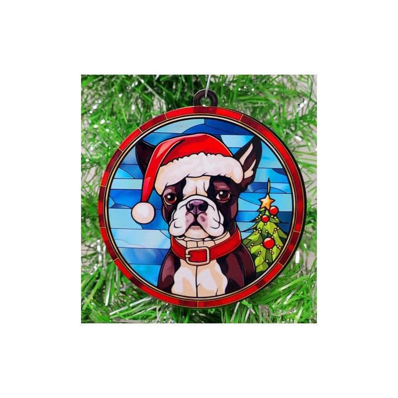 Generic French Bulldog Santa Dog Ornament