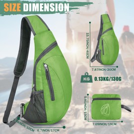 ZOMAKE Sling Backpack 10L - Small Crossbody Backpacks Waterproof Sling Bag for Women Men (Green)