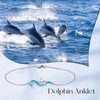 MONGAS Dolphin Anklet Sterling Silver Opal Wave Dolphin Link Anklet