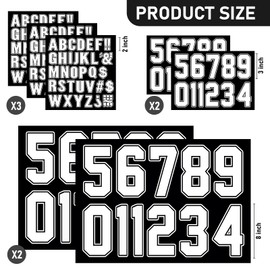 Fuutreo 190 Pcs Iron on Letters Iron on Numbers Alphabets Fabric Stickers 8 Inch and 3 Inch Number Patches 2'' Heat Transfer Letters for Clothing DIY Crafts Sports Team Uniform(Border Style,White)