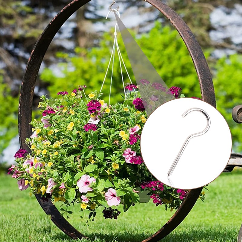 Lubgitsr M6 Screw-in Hooks, Large Heavy Duty Hooks, Nickel Plating