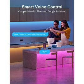 HOVVIDA LED Strip 20 m WiFi, Compatible with Alexa and Google Home, 30 LEDs/Metre, 24 V RGB LED Strip, 600 LEDs, App and Remote Control, Music Mode, LED for Room, Kitchen, Bedroom, Bar, Party