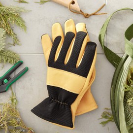 Midwest Gloves & Gear 177-M-AZ-6 USA Men's Glove, Size Medium, Black Spandex with Gold Leather