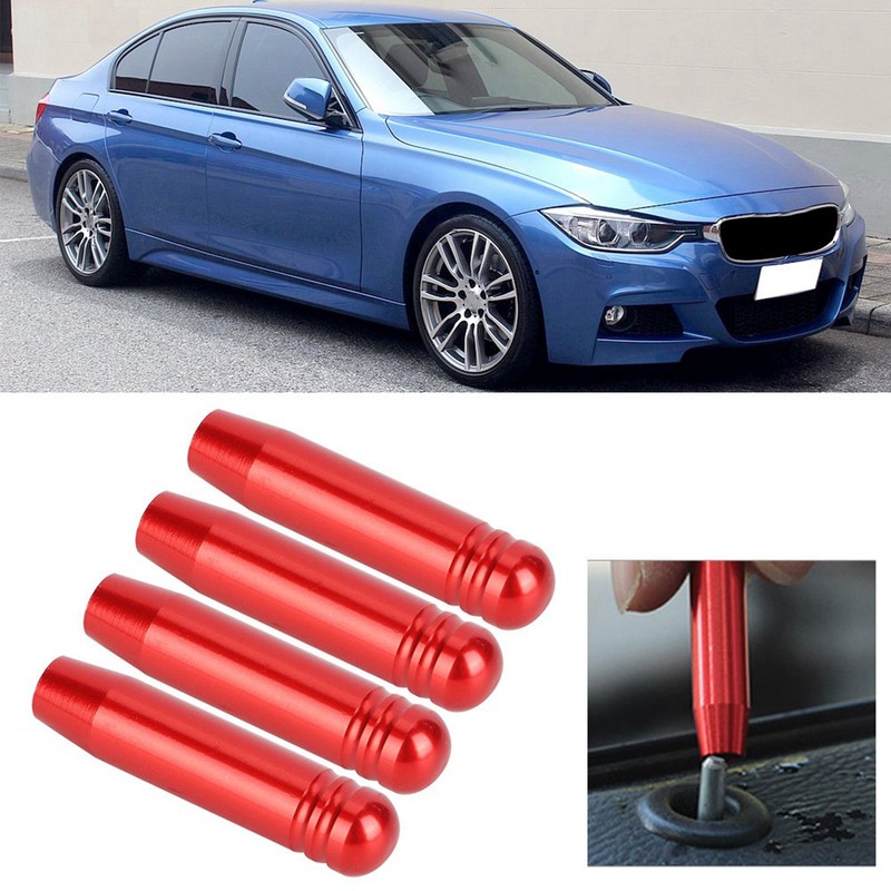 4Pcs Aluminium Door Lock Pin Buttons Knob Cover Trim Fit