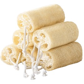 Dismok Loofah Exfoliating Body Scrubber, Natural Egyptian Loofah for Body & Face, Scratch-Free, Eco Friendly Shower Loofah for Women & Men (6-Pack)