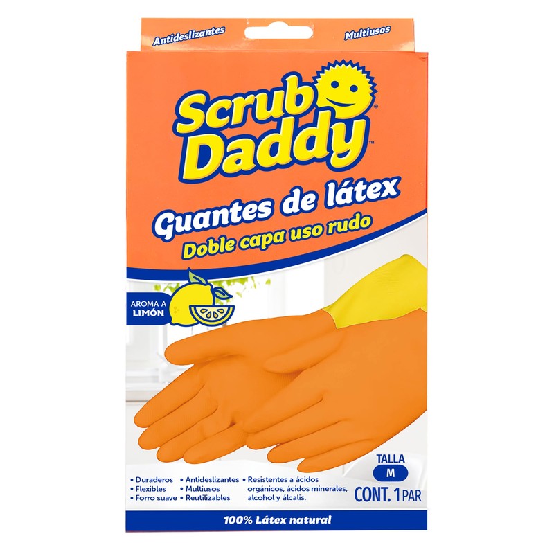 Guantes de Látex doble capa uso rudo, Scrub Daddy, talla
