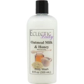 Eclectic Lady Liquid Pearl Body Wash - Oatmeal Milk And Honey Scent 3-in-1 Use For Bubble Bath, Hand Soap & Body Wash, Phthalate-Free Oatmeal Milk And Honey Fragrance, Handcrafted in USA (8 oz)