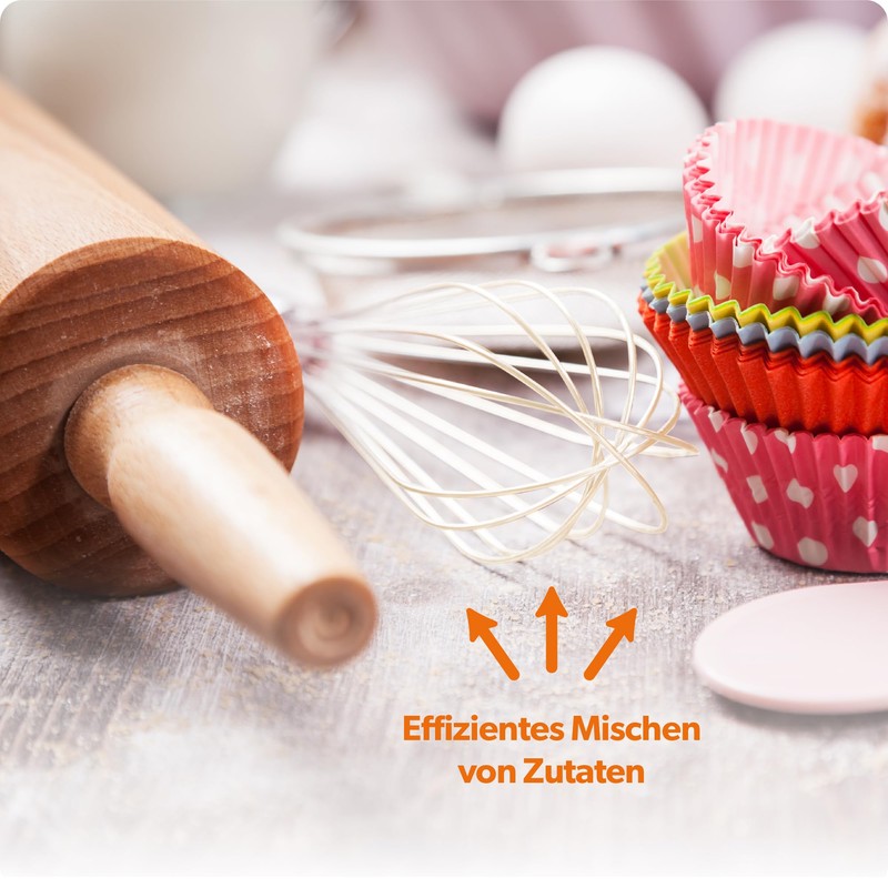 KADAX Schneebesen aus Silikon und Edelstahl, Handschneebesen, manueller Rührbesen, Ballonschneebesen