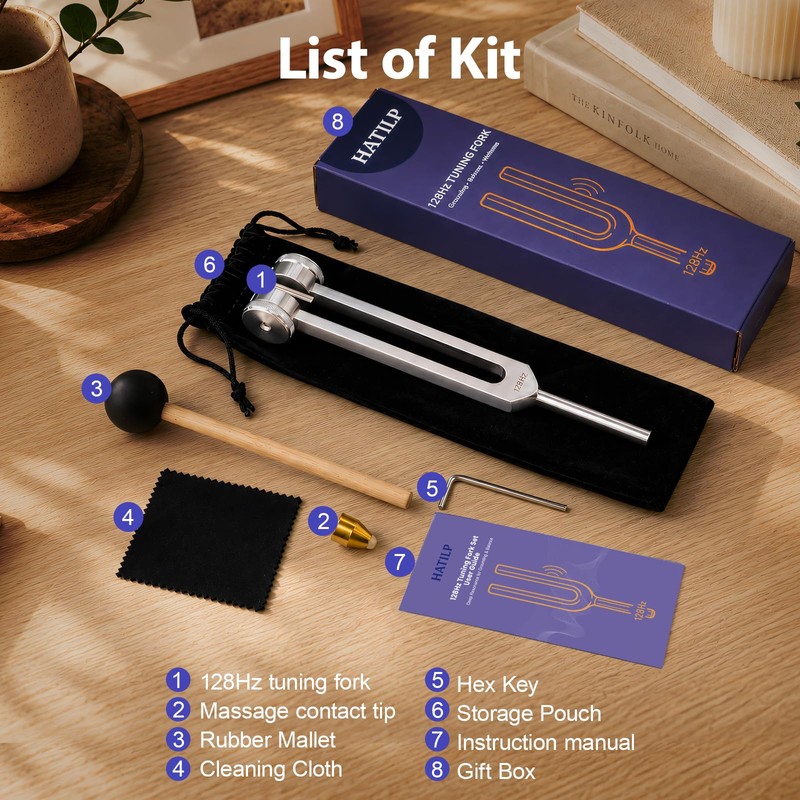 128Hz Weighted Tuning Fork Sets for Relaxation, Meditation & Sound