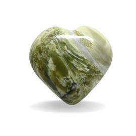 Serpentine Crystal Heart Palm Stone - Pocket Massage Worry Stone for Natural Body Chakra Balancing, Reiki Healing and Crystal Grid