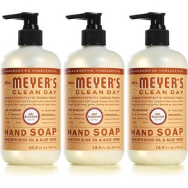 MRS. MEYER'S CLEAN DAY Hand Soap, Made with Essential Oils, Biodegradable Formula, Rain Water, 12.5 fl. oz - Pack of 3 Nail Scented Aloe Bunny Fragrance Olive - Scent: Oat Blossom