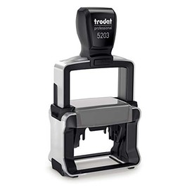 Trodat Professional 5203 Stamp 49 x 28 mm 6 Line Stainless Steel Metal Stamp High Quality Black