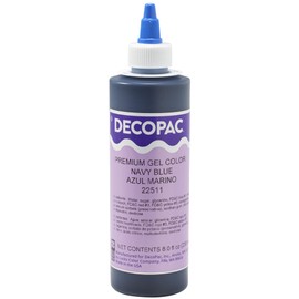 DECOPAC Premium Gel Food Color, Edible Coloring For Use with Buttercream or Whipped Icing, Fondant & Piping Gel, Highly Concentrated Gel, 8oz - Navy Blue