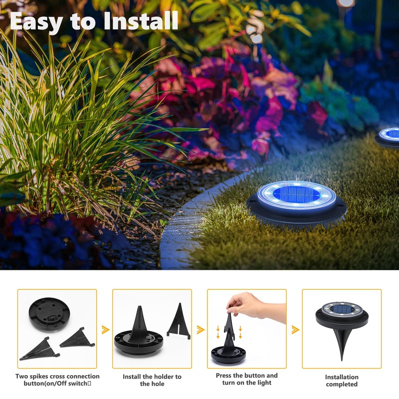 Flacchi Solar Ground Lights - Solar Powered Lights Outdoor Solar