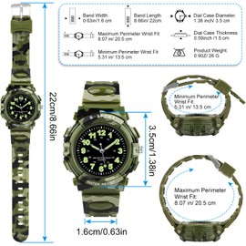 GUUMUXIN Kids Watch for Girls, Analog Wrist Watches for Kid, Waterproof Outdoor Sports Watch Rubber for Girls and Boys 5-16 Years Old