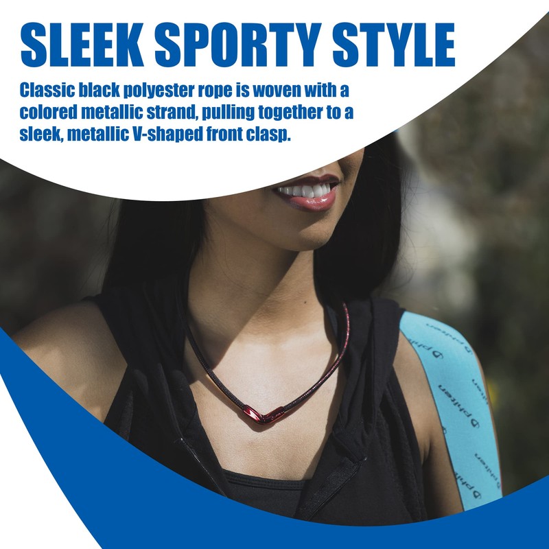 Phiten X50 Rakuwa Necklace, V-Type, red