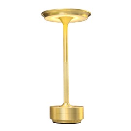 Reddragn Lighting Modern Decor Battery Operated Gold Table Lamp Cordless, Portable Indoor Outdoor Wireless Camping Emergency Table Lamp Rechargeable Desk Light for Bedroom, Nightstand (Gold)