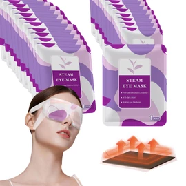 Steam Eye Mask for Dry Eyes, Self Heated Sleep Eye Mask Disposable Warm Compress for Eyes, Relieves Dry Eye Eye Strain, Dark Circles, Puffiness,Microgroove (50pcs, Lavender)