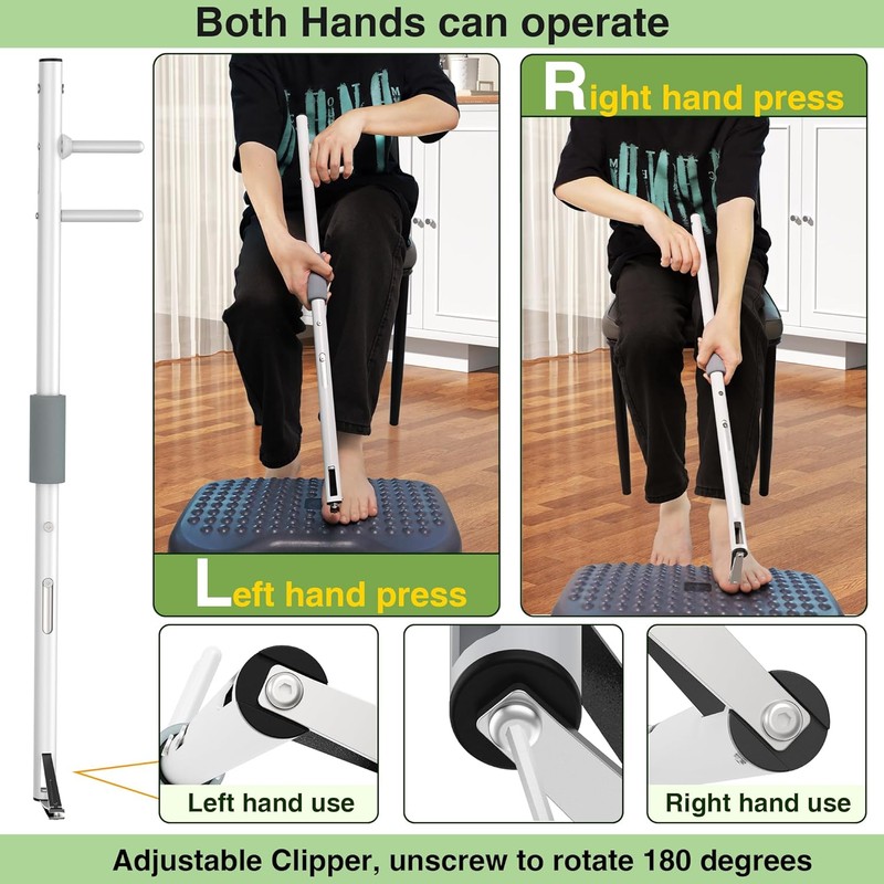 Long Handled Toenail Clippers，4mm Large Opening/No Need to Bending，for Seniors,