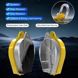 Encreese Self-Retractable Fall Arrester 23FT Double Locking Fall Arrest Protector Fall Protection Gear, Dual Alloy Steel PPE shell Heavy Duty Hook Cable Wire Rope Roofing Lifeline Safety Lanyard