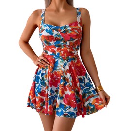 B2prity One Piece Swimdress Swimsuit for Women Tummy Control Wrap Swim Dress Modest Ruched Skirt Bathing Suit